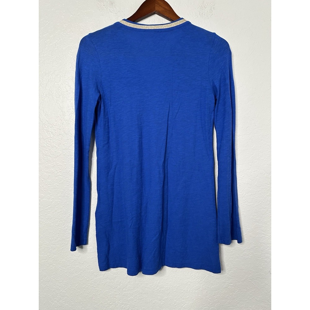 Lilly Pulitzer Emerson Tunic Top Metallic Gold Royal Blue Coastal Beach - Picture 3 of 7